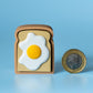 Fried Egg on Toast Fidget Clicker with Wrist Strap or Keychain