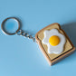 Fried Egg on Toast Fidget Clicker with Wrist Strap or Keychain