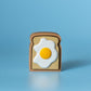 Fried Egg on Toast Fidget Clicker with Wrist Strap or Keychain