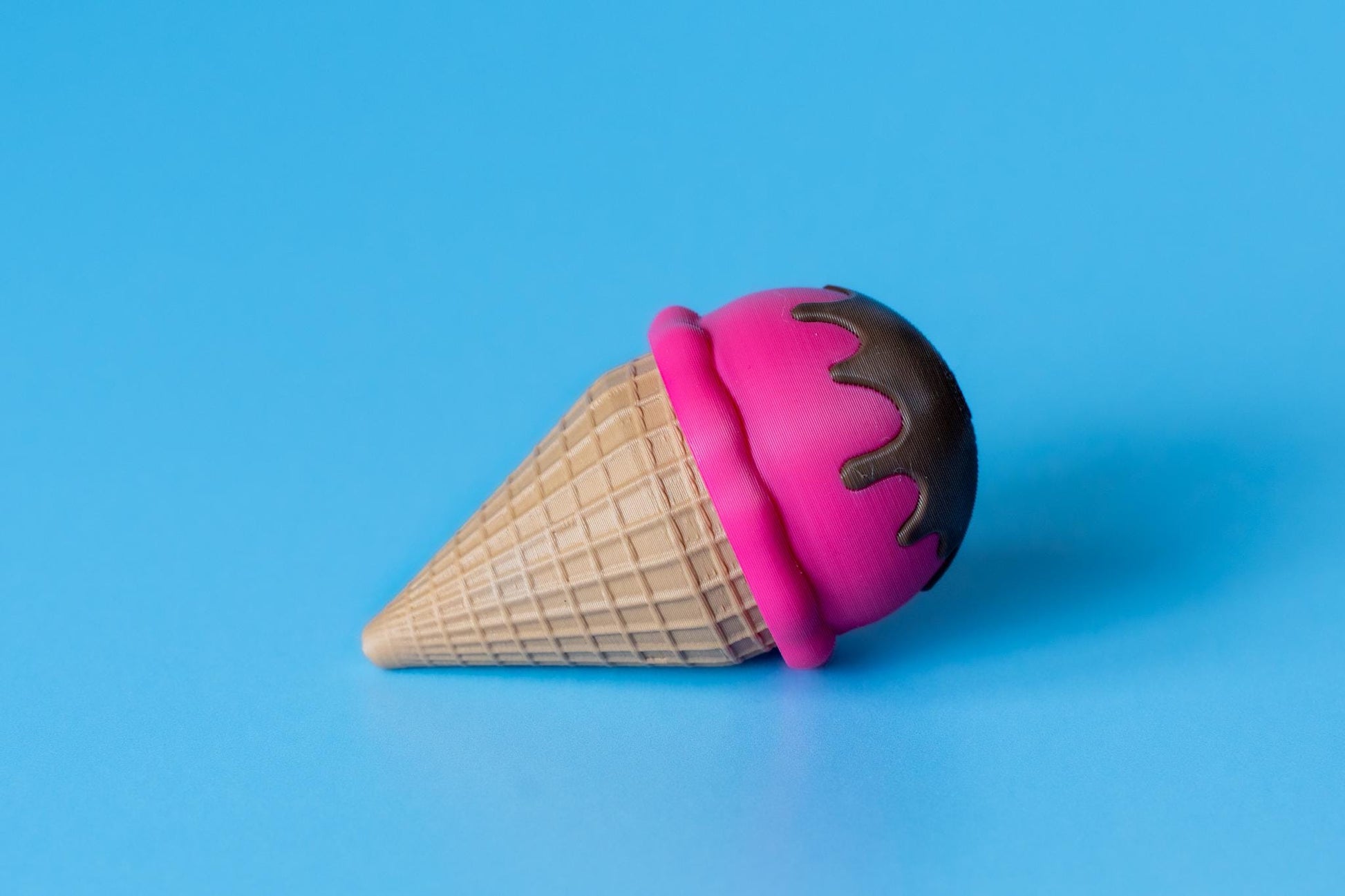 Ice Cream Cone Fidget Clicker with Wrist Strap or Keychain