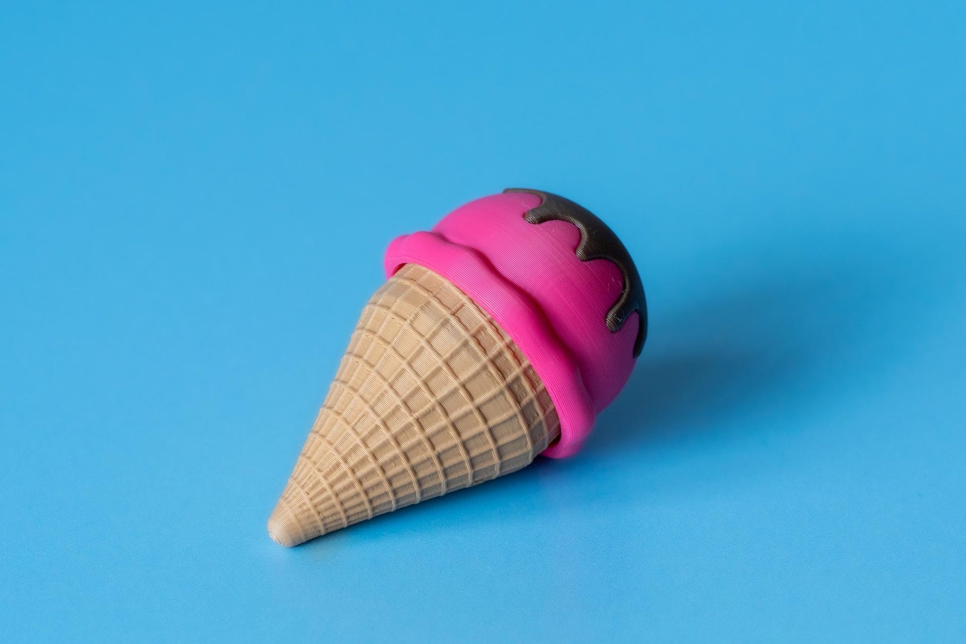 Ice Cream Cone Fidget Clicker with Wrist Strap or Keychain