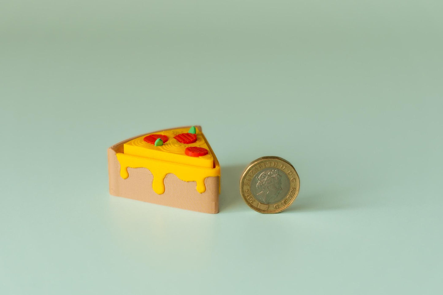 Pizza Slice Fidget Clicker with Wrist Strap or Keychain