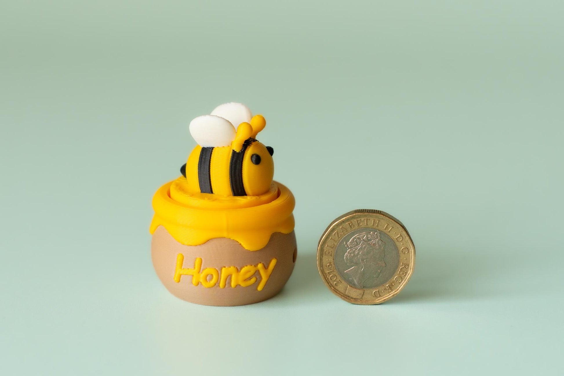 Bumble Bee Honey Pot Fidget Clicker with Wrist Strap or Keychain