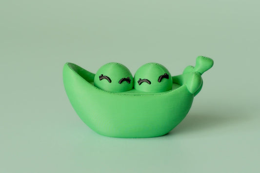 Two Peas in a Pod Fidget Clicker with Wrist Strap or Keychain