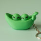 Two Peas in a Pod Fidget Clicker with Wrist Strap or Keychain