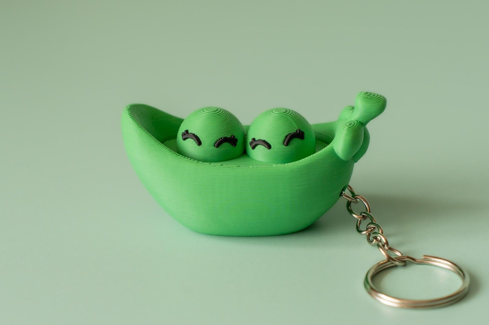 Two Peas in a Pod Fidget Clicker with Wrist Strap or Keychain