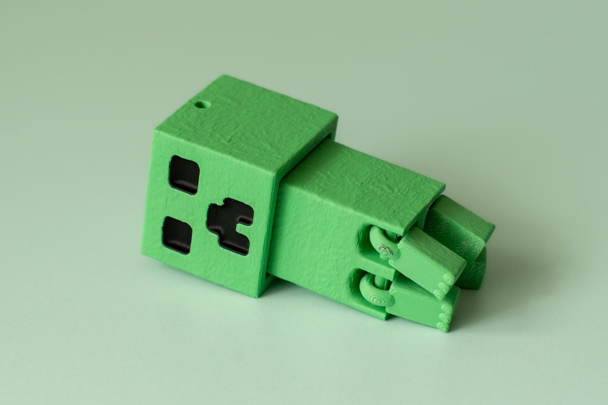 Gaming Block Creep Fidget Clicker with Wrist Strap or Keychain