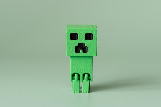 Gaming Block Creep Fidget Clicker with Wrist Strap or Keychain