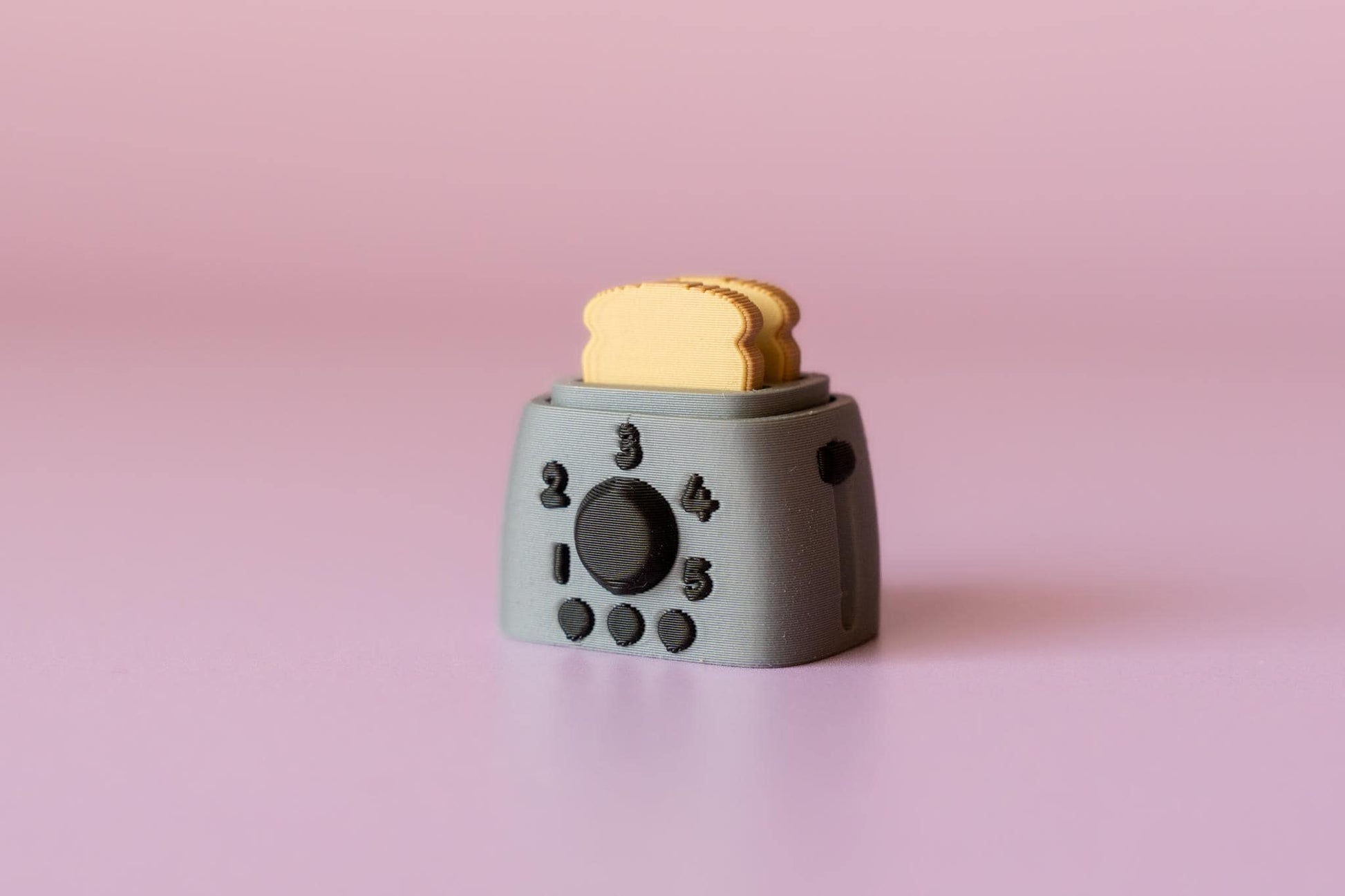 Toaster with Toast Slices Fidget Clicker with Wrist Strap or Keychain