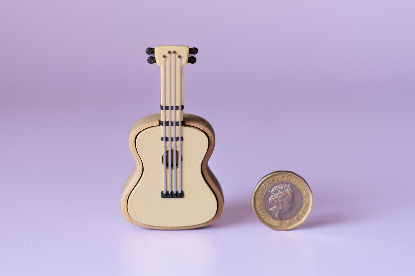 Acoustic Guitar Fidget Clicker with Wrist Strap or Keychain