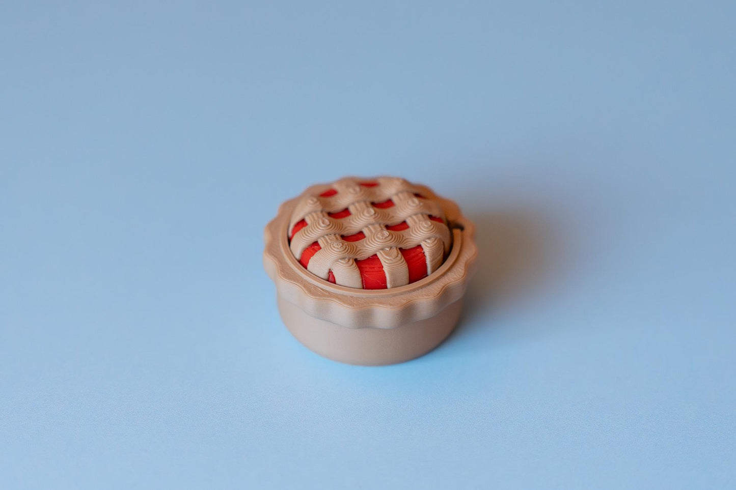 Cherry Pie Fidget Clicker with Spinning Top with Wrist Strap or Keychain