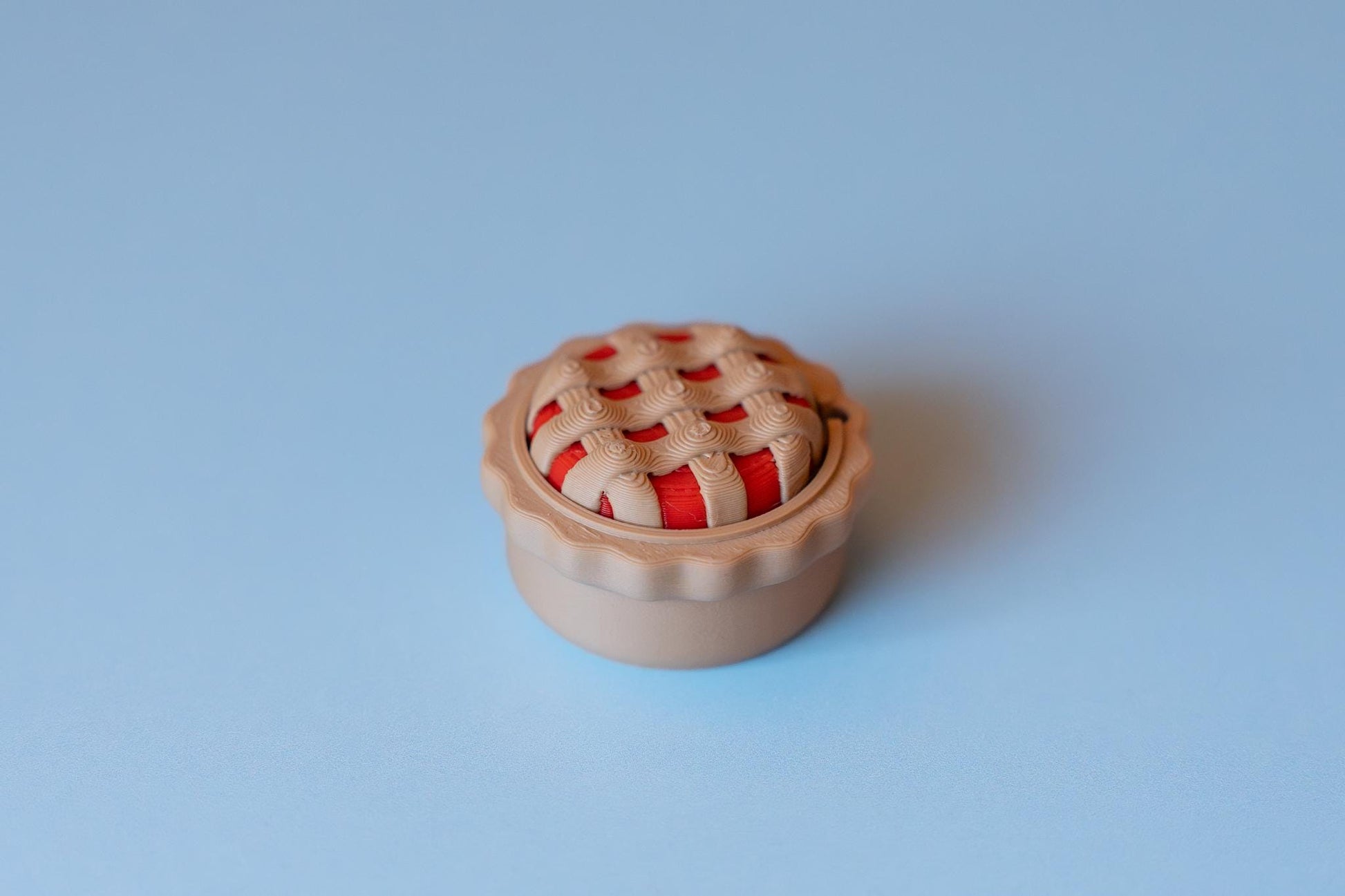 Cherry Pie Fidget Clicker with Spinning Top with Wrist Strap or Keychain