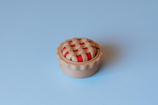 Cherry Pie Fidget Clicker with Spinning Top with Wrist Strap or Keychain