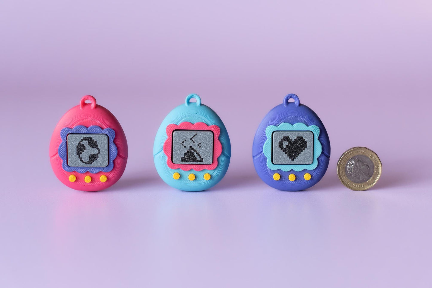 90's Virtual Pet "V-Pet" Fidget Clicker with Wrist Strap or Keychain (Colour Pop Series)