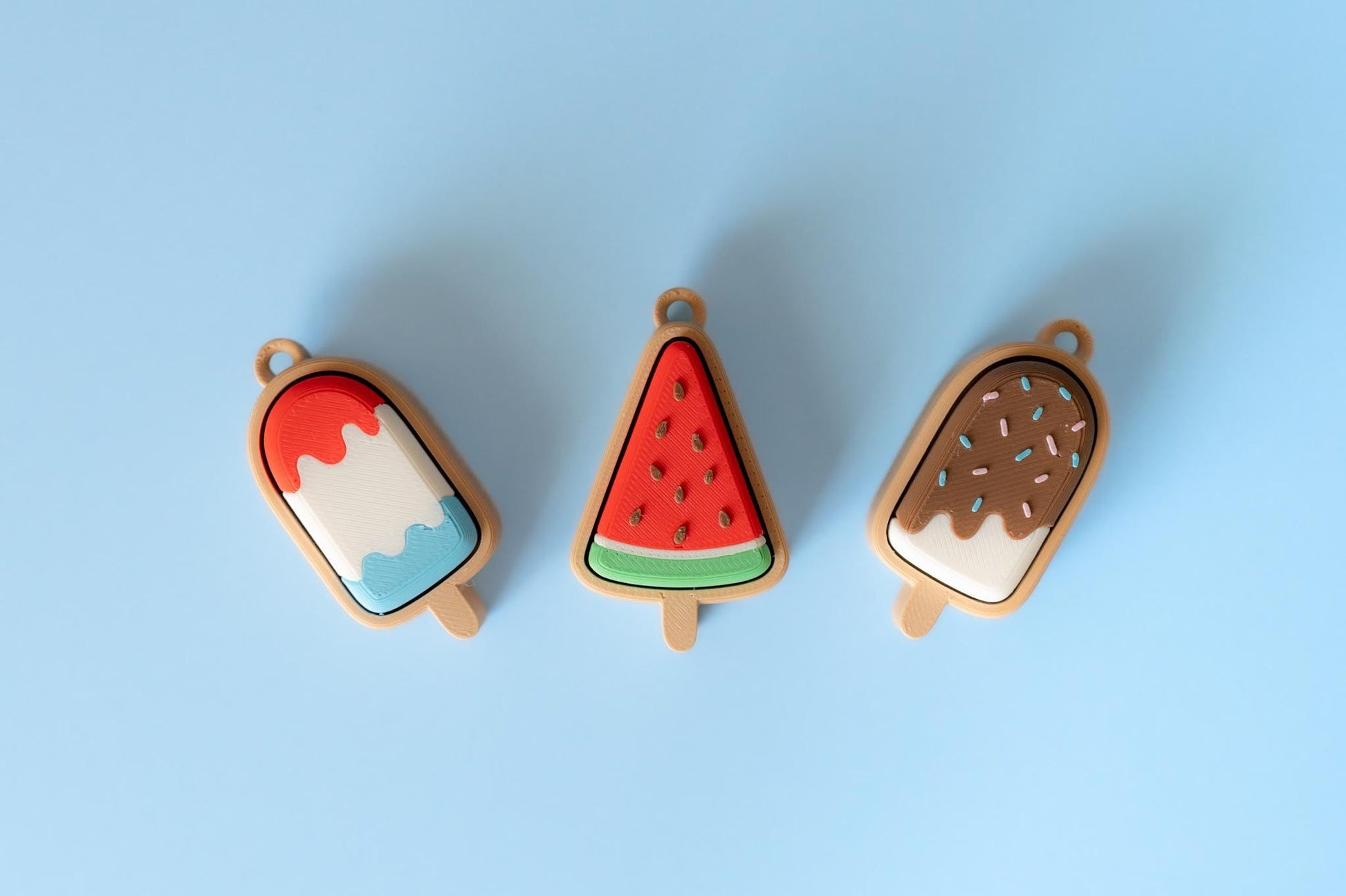 Ice Popsicles Fidget Clicker with Wrist Strap or Keychain