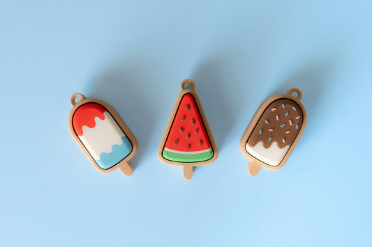 Ice Popsicles Fidget Clicker with Wrist Strap or Keychain