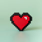 Retro 8‑Bit Heart Fidget Clicker - Pixel Style Sensory Desk Fidget with Keyring or Wrist Strap