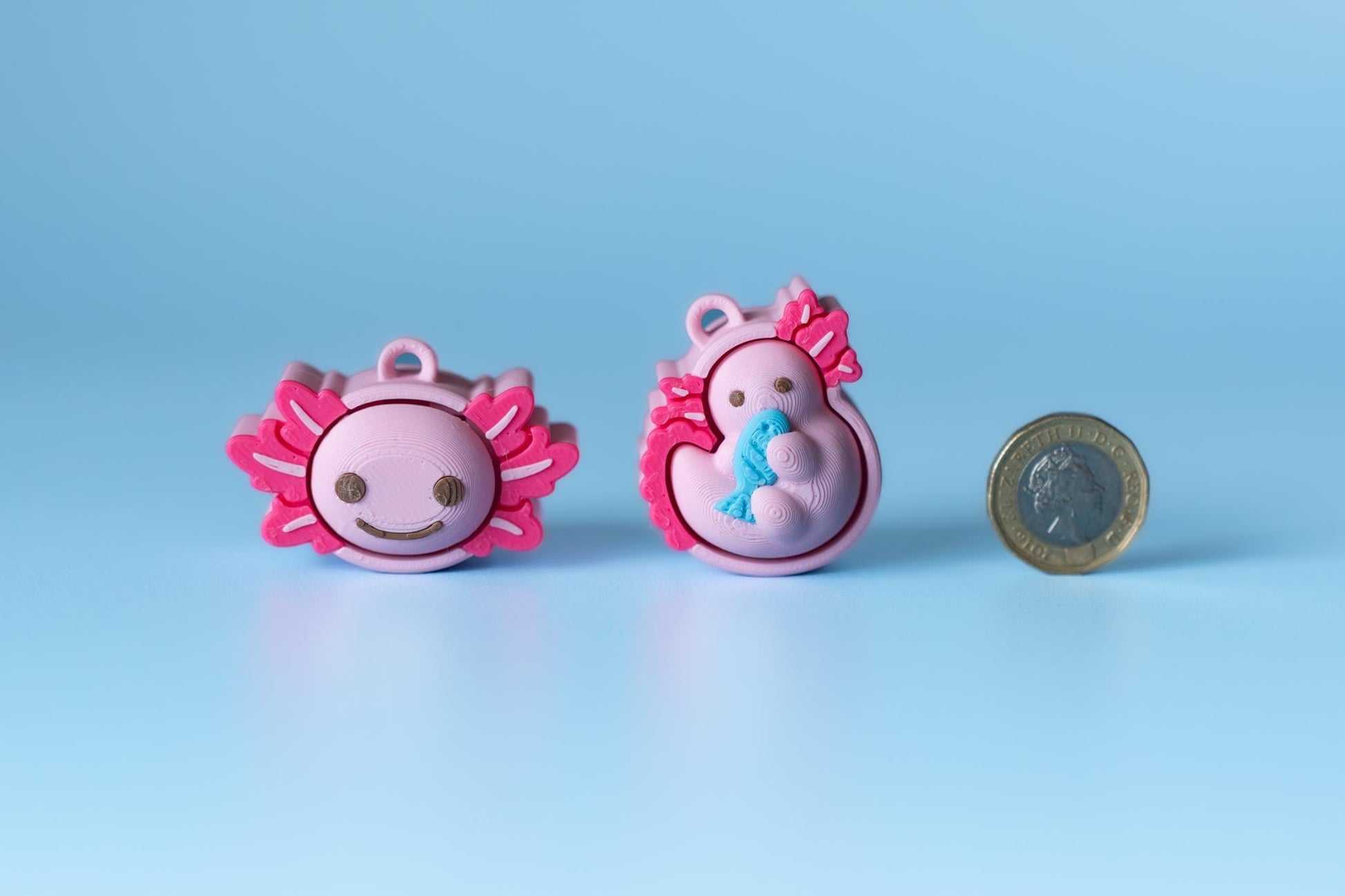Axolotl Fidget Clickers with Wrist Strap or Keychain - 2 Designs to Choose From!