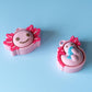 Axolotl Fidget Clickers with Wrist Strap or Keychain - 2 Designs to Choose From!