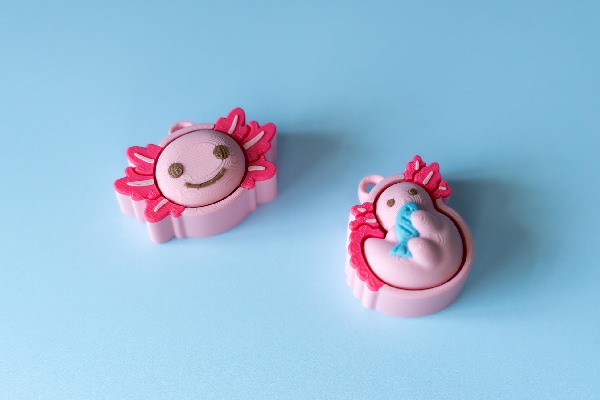 Axolotl Fidget Clickers with Wrist Strap or Keychain - 2 Designs to Choose From!