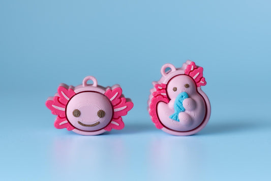 Axolotl Fidget Clickers with Wrist Strap or Keychain - 2 Designs to Choose From!