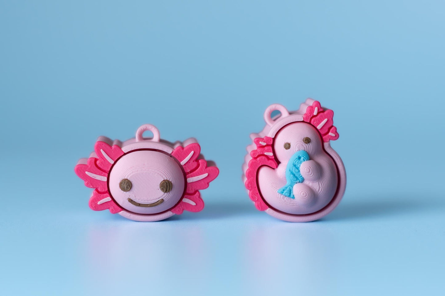 Axolotl Fidget Clickers with Wrist Strap or Keychain - 2 Designs to Choose From!