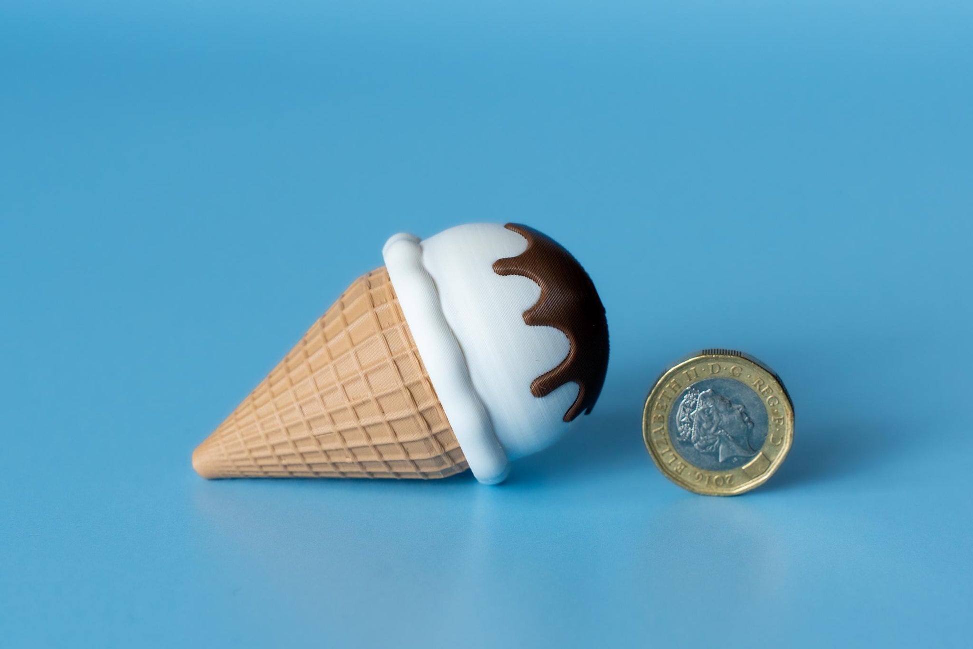 Ice Cream Cone Fidget Clicker with Wrist Strap or Keychain