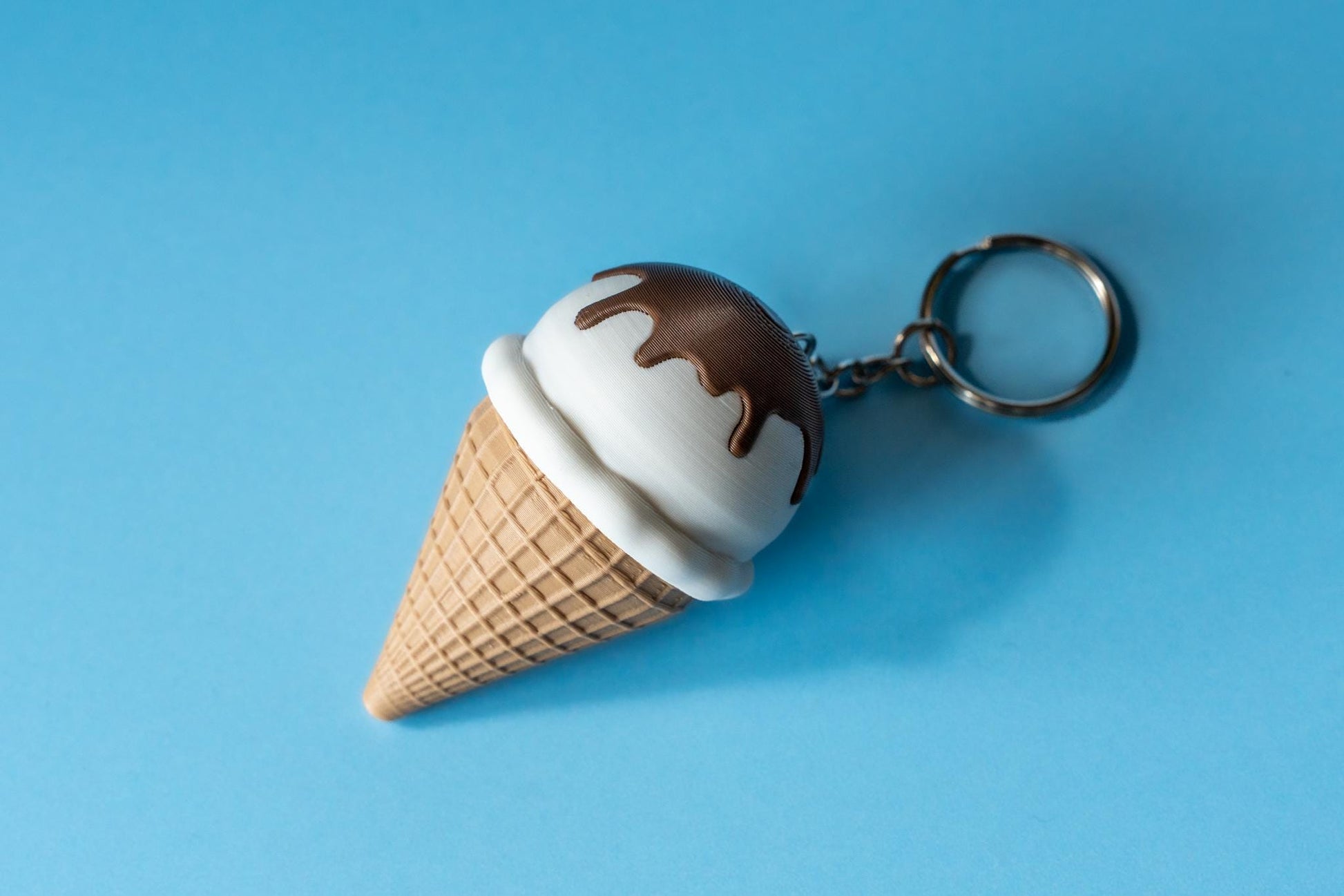Ice Cream Cone Fidget Clicker with Wrist Strap or Keychain