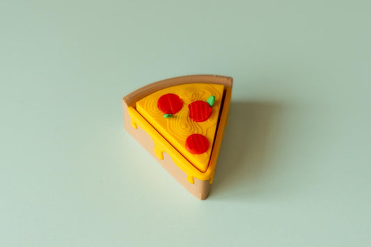 Pizza Slice Fidget Clicker with Wrist Strap or Keychain