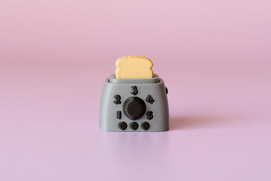 Toaster with Toast Slices Fidget Clicker with Wrist Strap or Keychain - Happy Tappy Shop
