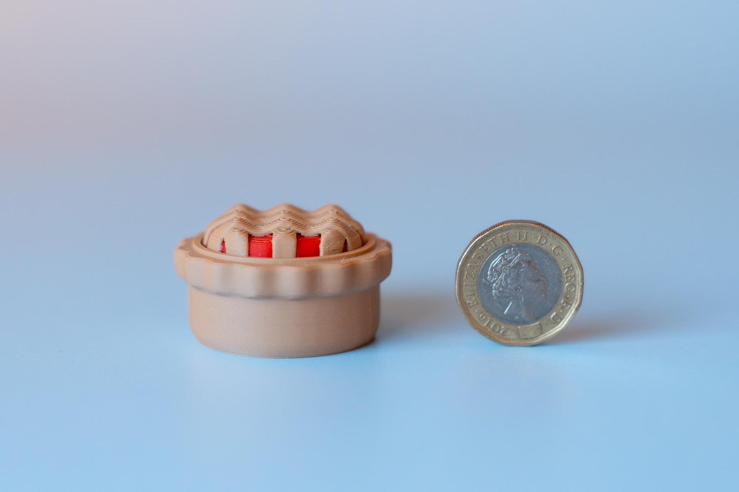 Cherry Pie Fidget Clicker with Spinning Top with Wrist Strap or Keychain