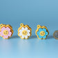 Mini Happy Flower Fidget Clickers with Wrist Strap or Keychain