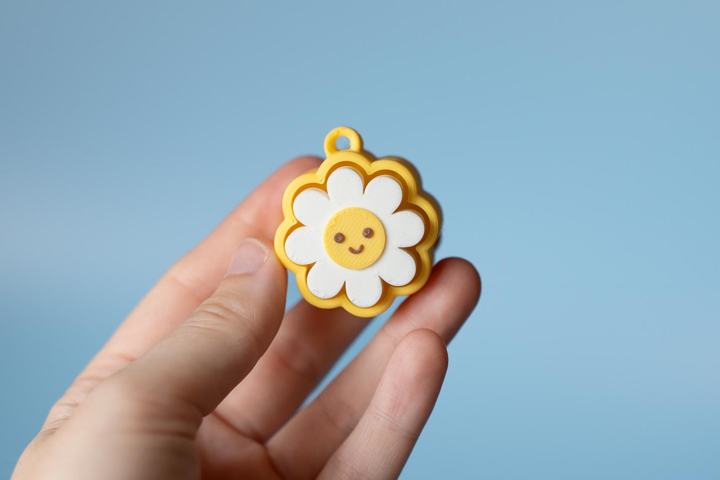Mini Happy Flower Fidget Clickers with Wrist Strap or Keychain