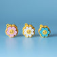 Mini Happy Flower Fidget Clickers with Wrist Strap or Keychain