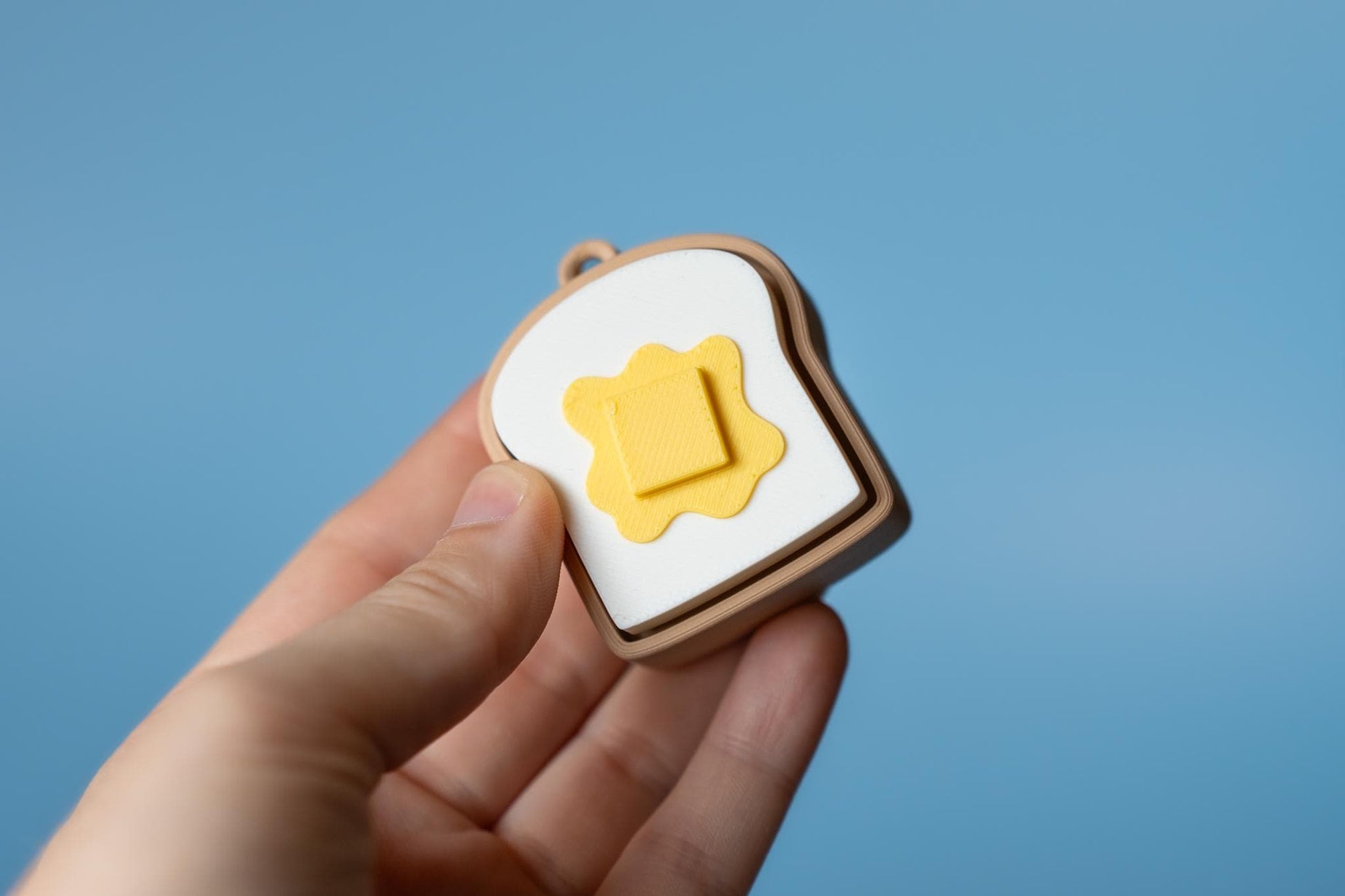 Butter on Toast Fidget Clicker with Wrist Strap or Keychain