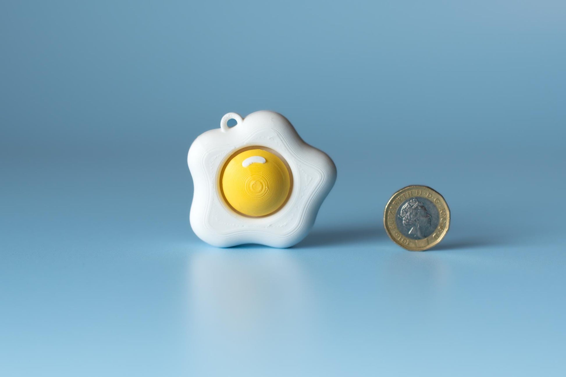 Fried Egg Fidget Clicker with Wrist Strap or Keychain