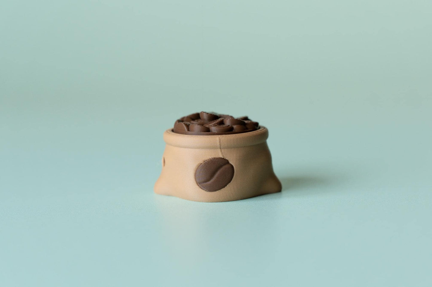 Sack of Coffee Beans Fidget Clicker with Wrist Strap or Keychain
