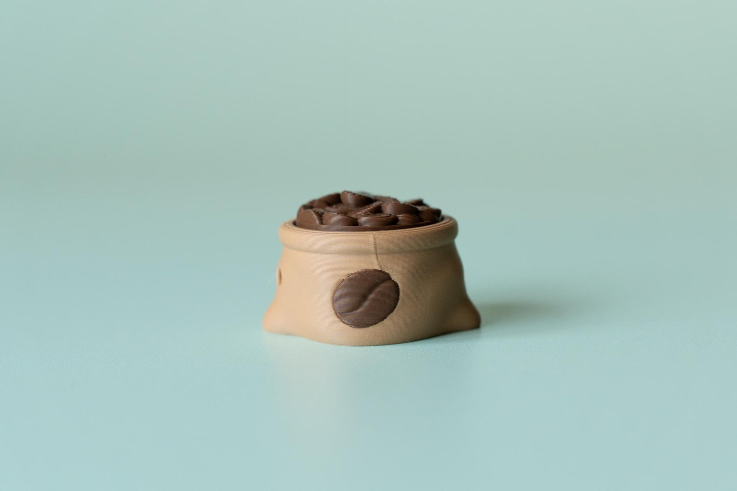 Sack of Coffee Beans Fidget Clicker with Wrist Strap or Keychain