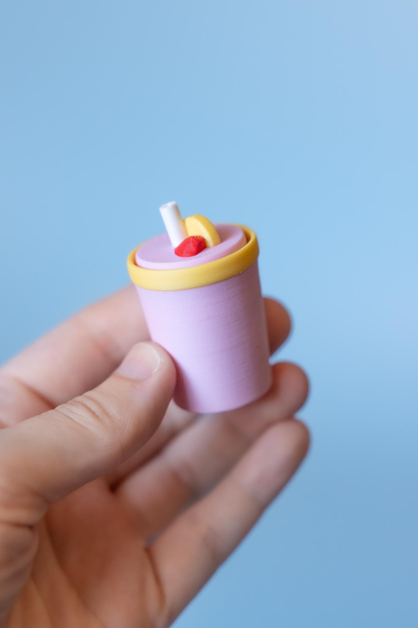 Strawberry Lemonade Fidget Clicker with Wrist Strap or Keychain