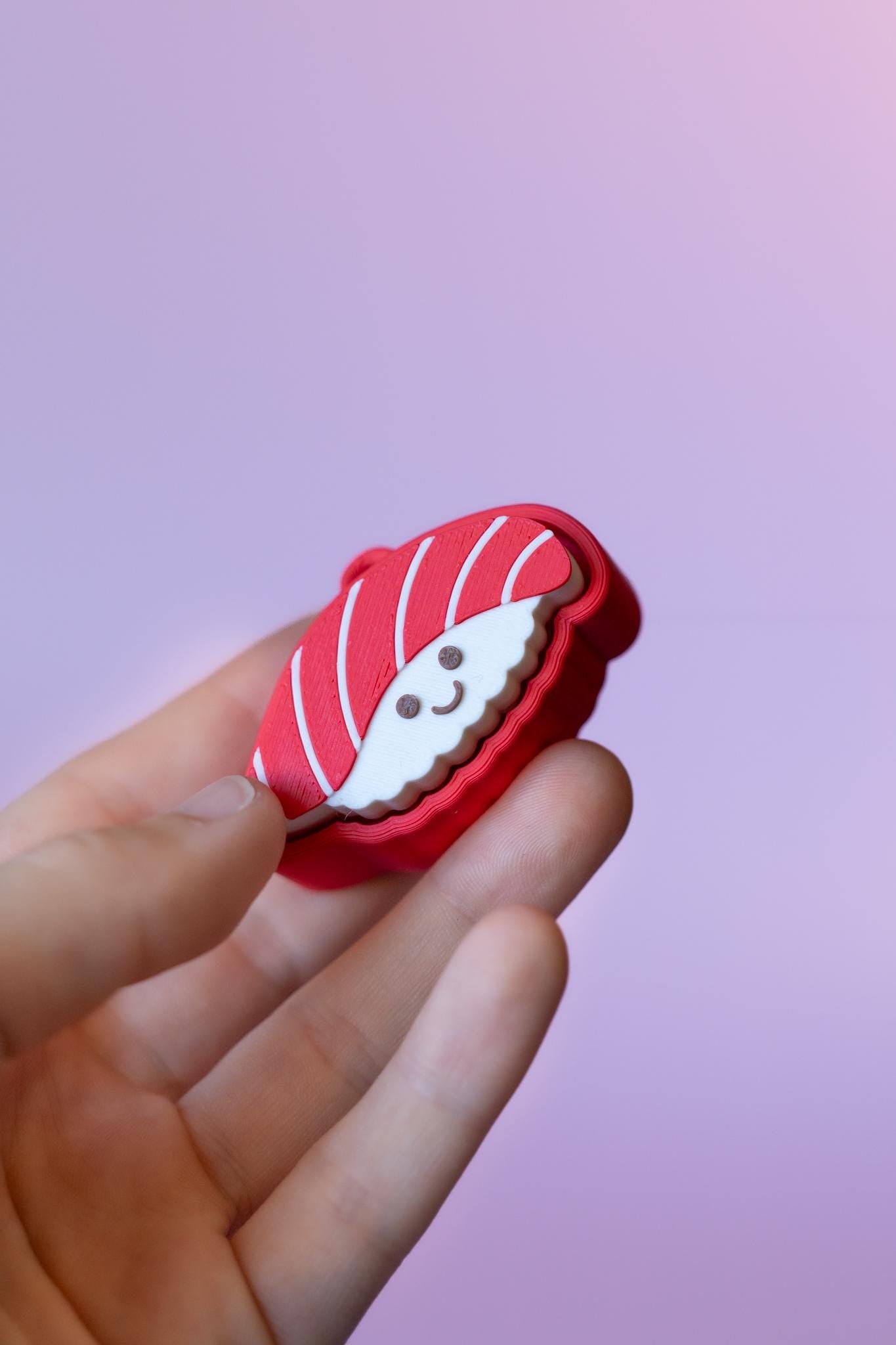 Happy Sushi Fidget Clickers with Wrist Strap or Keychain