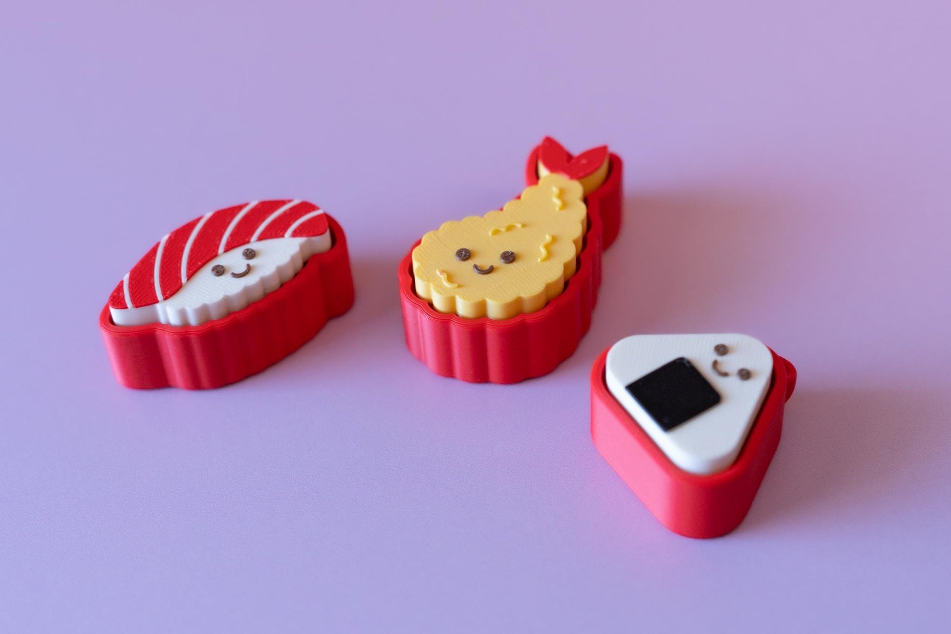 Happy Sushi Fidget Clickers with Wrist Strap or Keychain