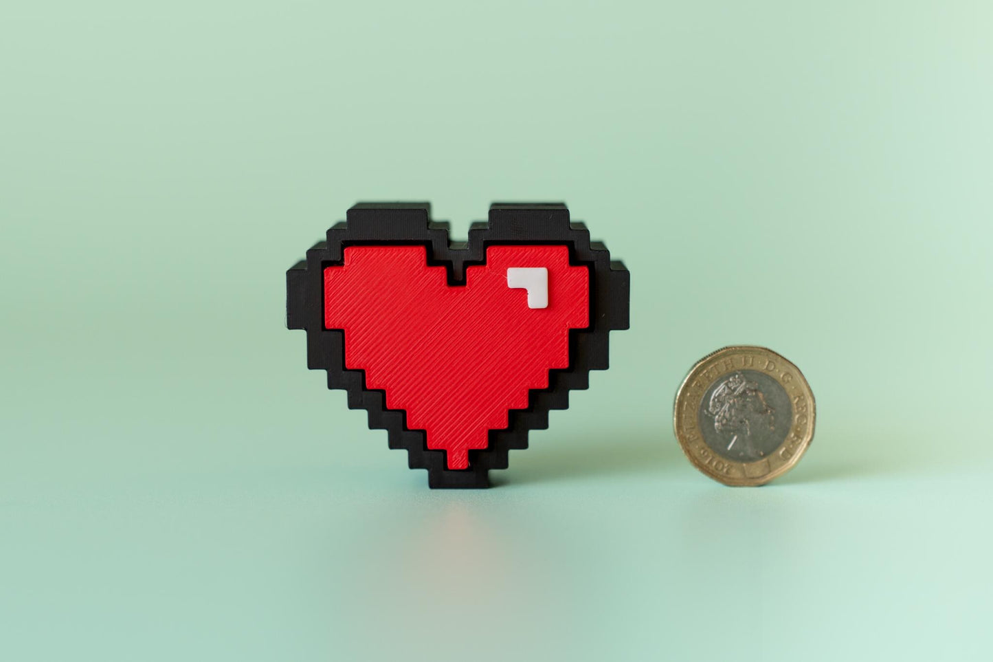 Retro 8‑Bit Heart Fidget Clicker - Pixel Style Sensory Desk Fidget with Keyring or Wrist Strap