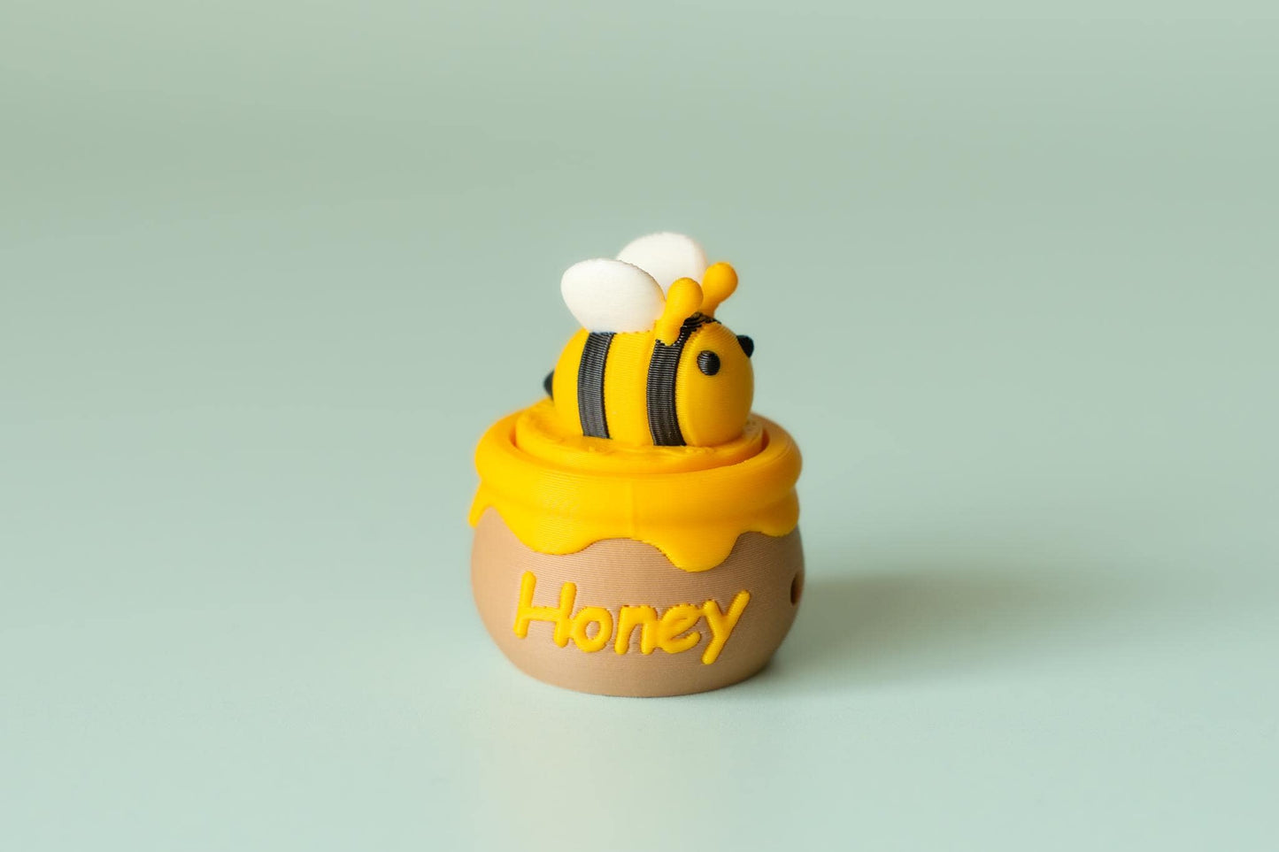 Bumble Bee Honey Pot Fidget Clicker with Wrist Strap or Keychain