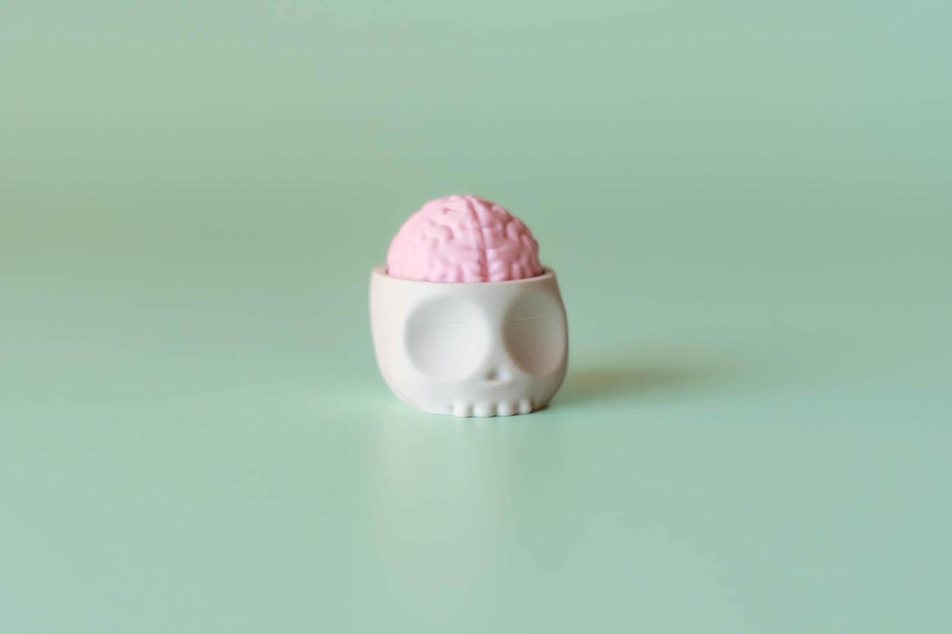 Brain in Skull Spooky Fidget Clicker with Wrist Strap or Keychain