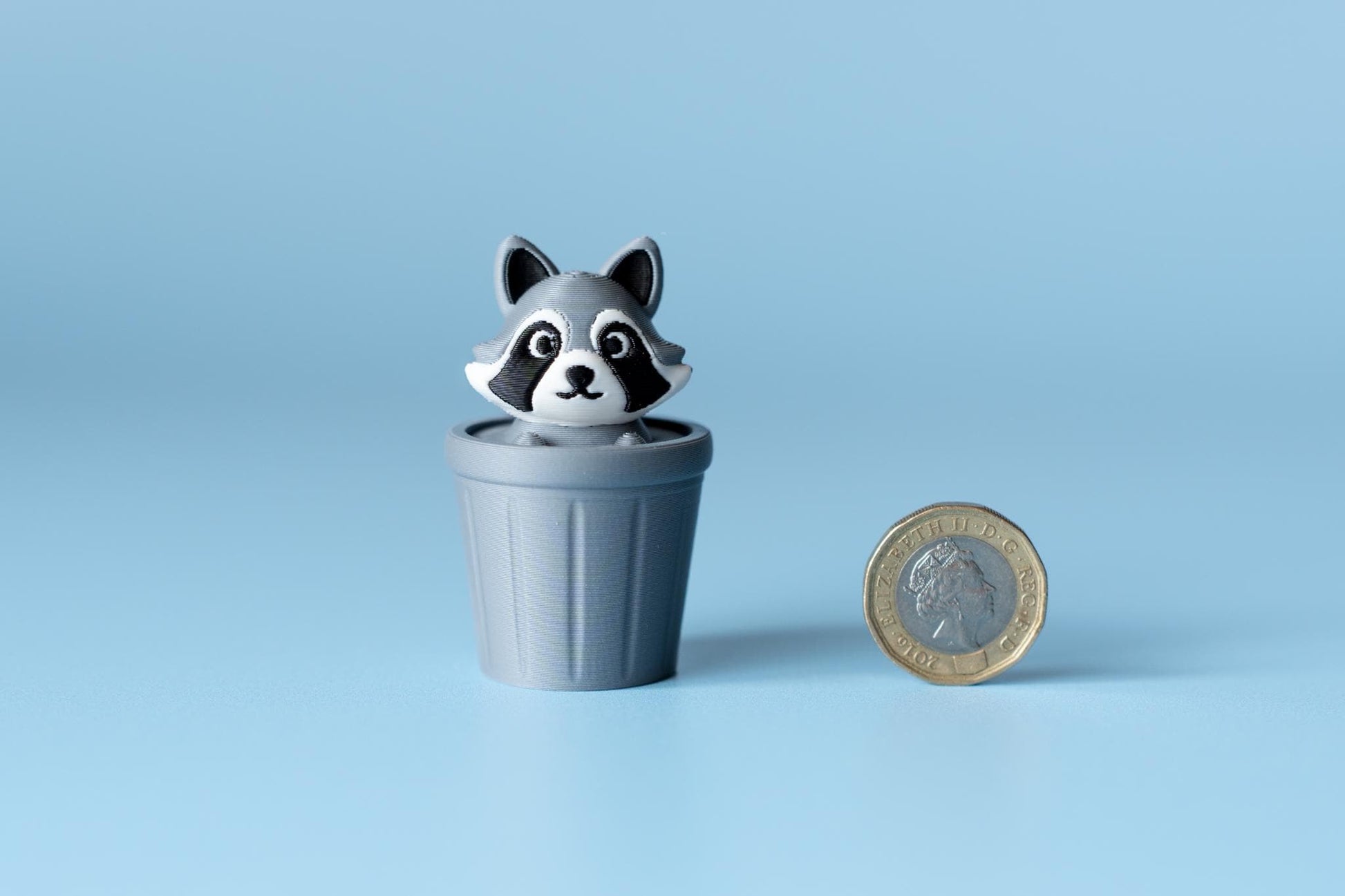 Raccoon in Trash Can Fidget Clicker with Wrist Strap or Keychain