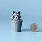 Raccoon in Trash Can Fidget Clicker with Wrist Strap or Keychain