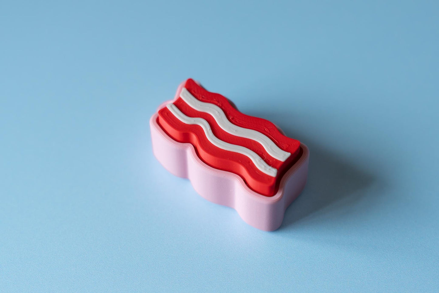 Streaky Bacon Fidget Clicker with Wrist Strap or Keychain