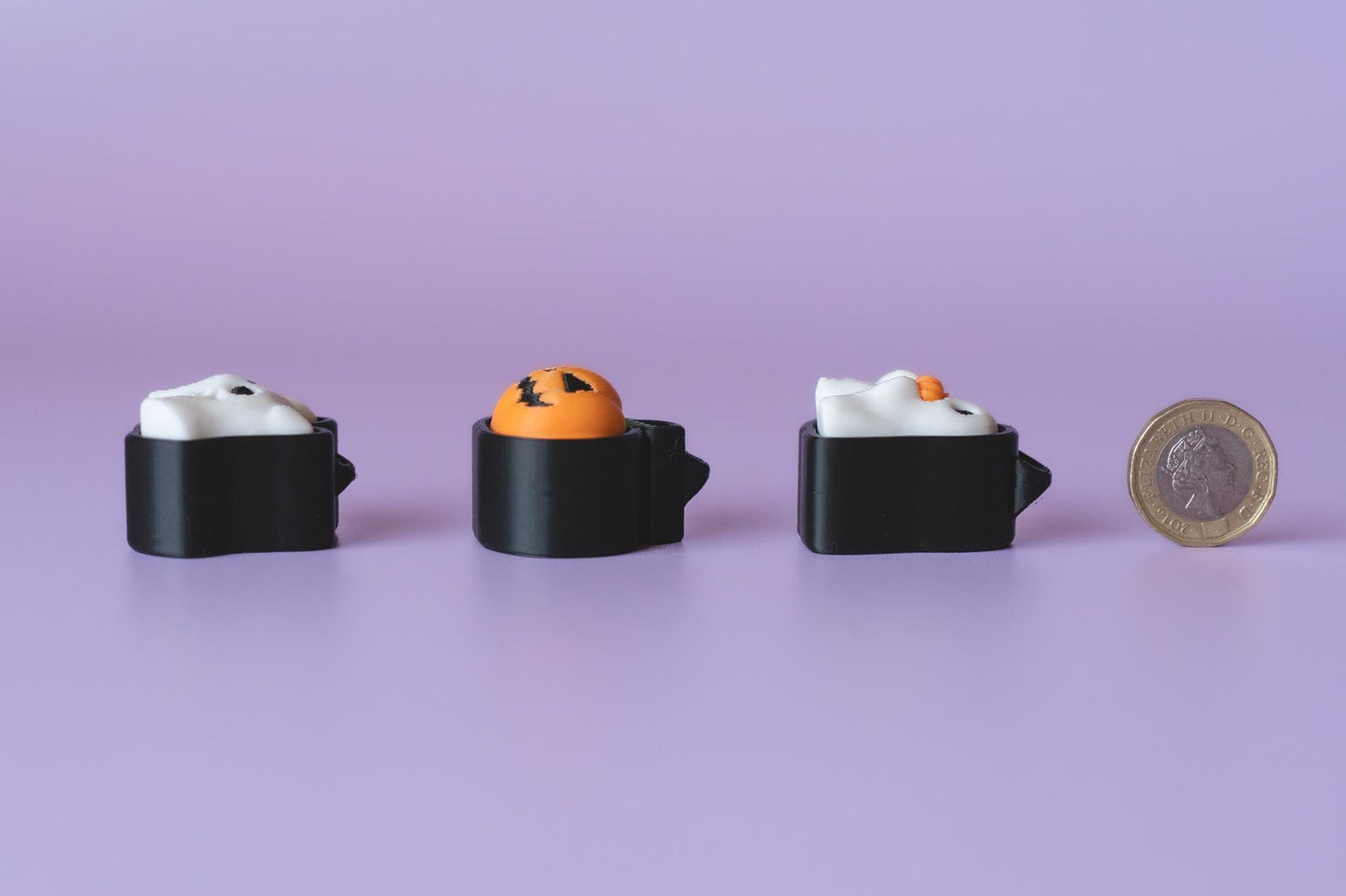 Spooky Ghosts & Pumpkin Halloween Fidget Clickers with Wrist Strap or Keychain