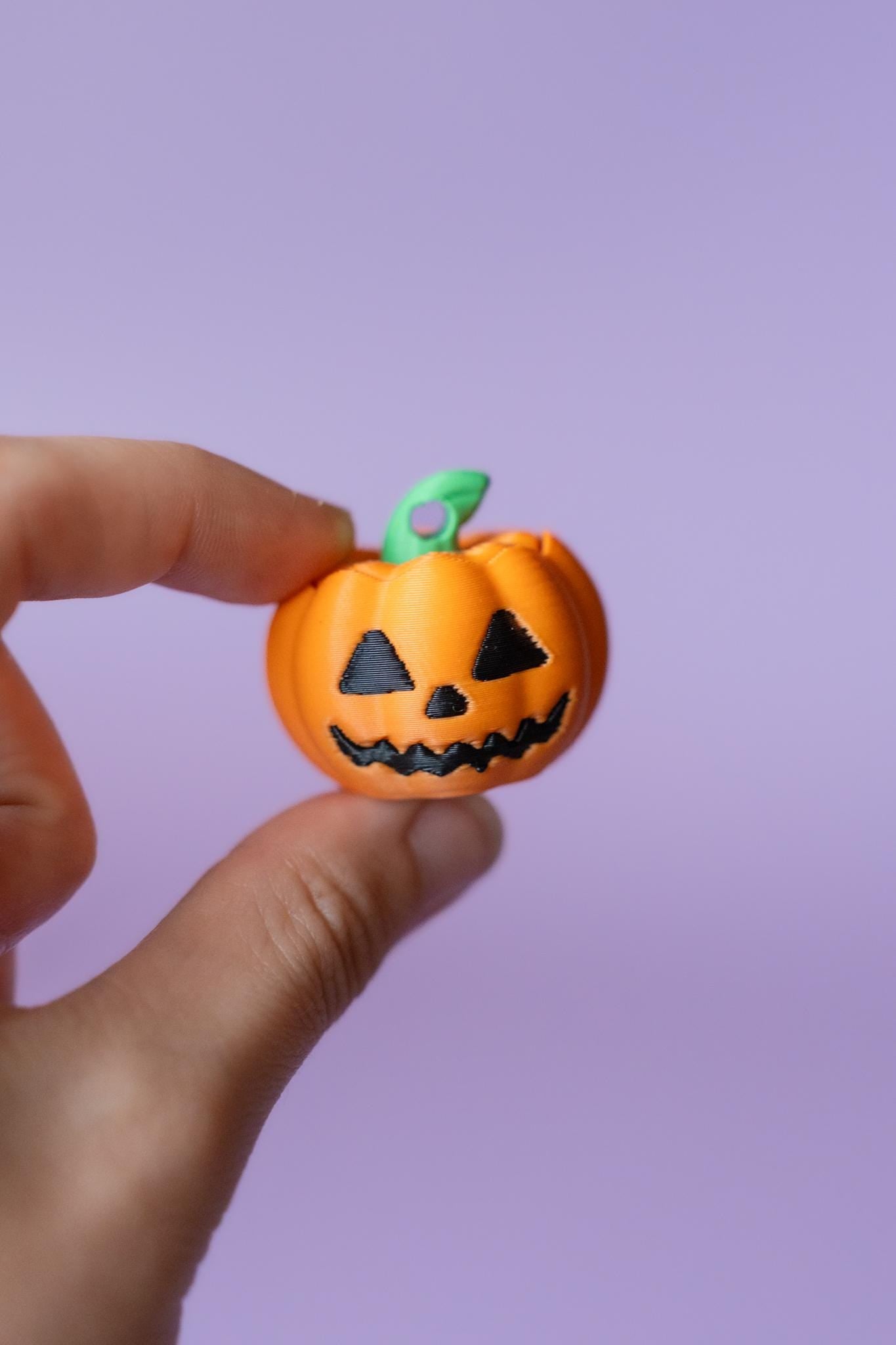 Pumpkin Jack o' Lantern Spooky Halloween Fidget Clicker with Wrist Strap or Keychain