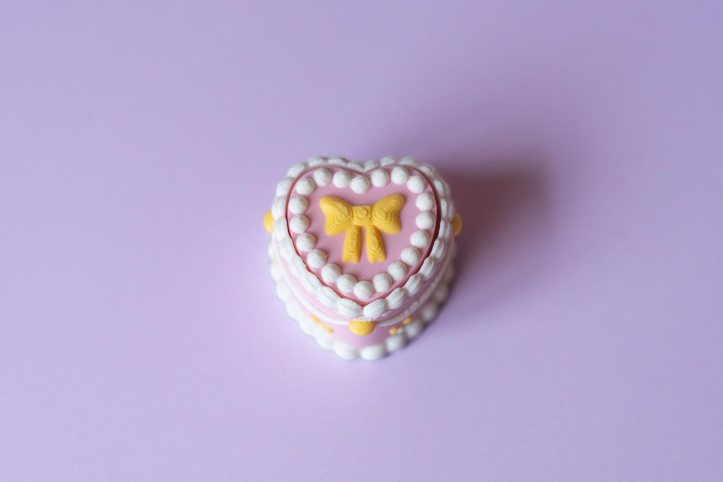 Heart Shaped Bow Topped Birthday Cake Fidget Clicker with Wrist Strap or Keychain